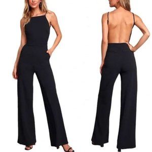 Lulu's "Something to Behold" Black Jumpsuit, Size Small, Backless Sexy Chic